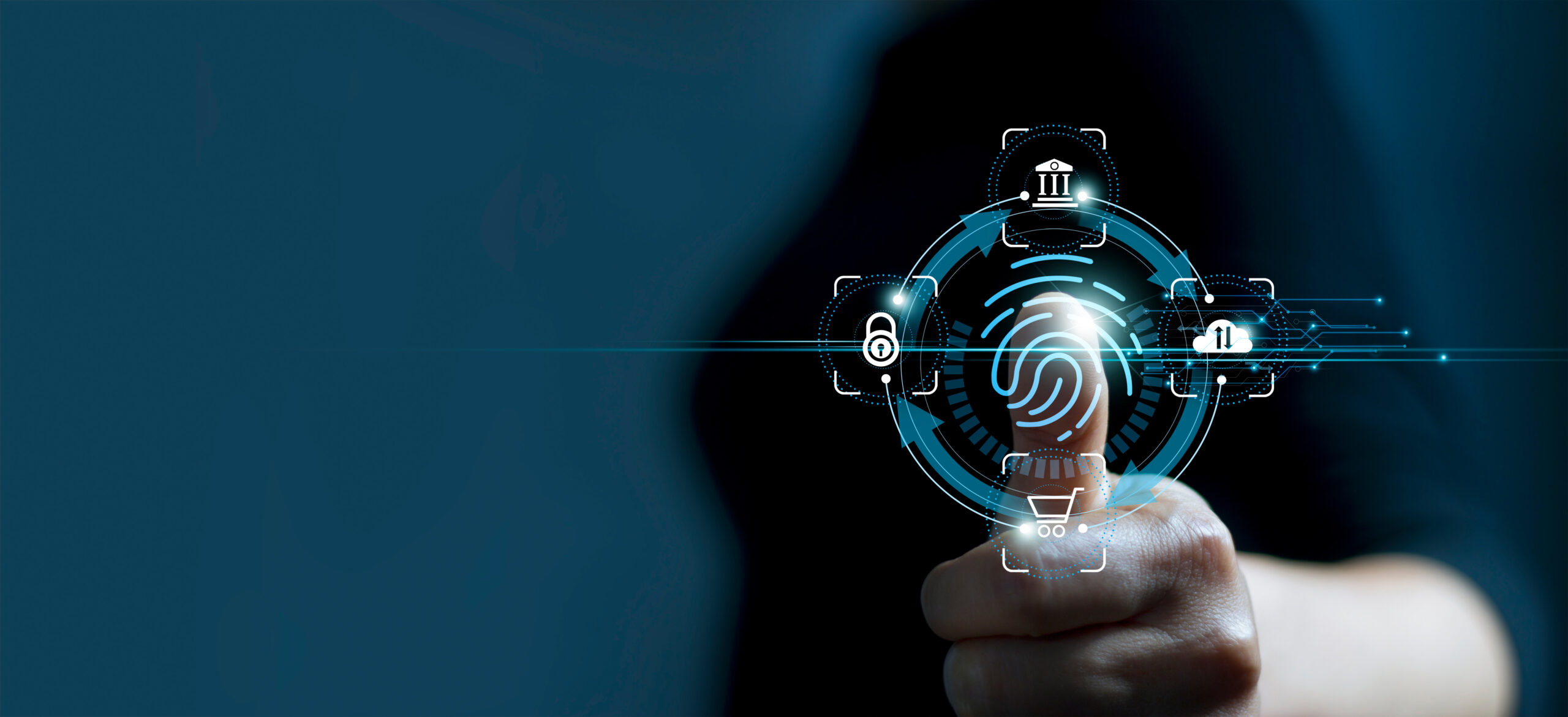 Technology safety of future and cybernetic on internet, Fingerp
